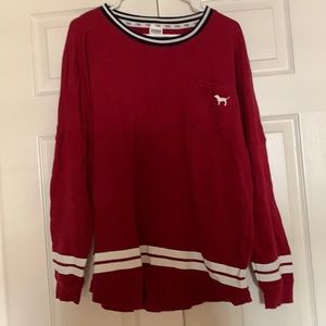 PINK Maroon Crewneck